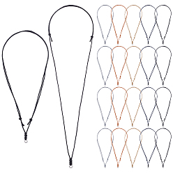 (52) Непрозрачная лаванда 40 шт. 5 цвета регулируемые вощеные хлопковые шнуры для изготовления ожерелий, с 304 кольцами из нержавеющей стали, цвет нержавеющей стали, разноцветные, 15.35 дюйм (39 см)