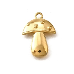 Золотой 304 подвески из нержавеющей стали, ионное покрытие (ip), грибное очарование, золотые, 18.5x13.5x2 мм, отверстие : 1.4 мм