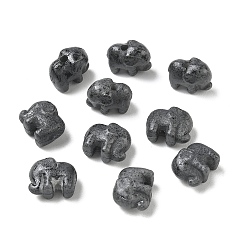 Black Vintage Handmade Porcelain Beads, Fancy Antique Glazed Porcelain, Elephant, Black, 10x12.5x7mm, Hole: 1.8mm