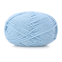 Светло-Синий Пряжа для вязания из шелка и шерсти, для одежды шарфы свитера шали шапки, голубой, 0.5~1.2 мм, около 102.80 ярдов (94 м) / моток