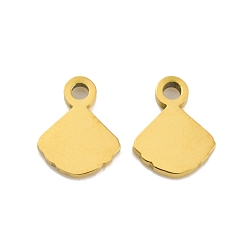 Real 18K Gold Plated Ion Plating(IP) 304 Stainless Steel Charms, Laser Cut, Shell Shape Charm, Real 18K Gold Plated, 9x7x1mm, Hole: 1.4mm