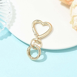 Золотой Застежками сплава поворотные, сердце, с пружинными кольцами ворот, золотые, 56 мм