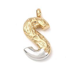 Letter S 304 подвески из нержавеющей стали, письмена, ионное покрытие (ip), Письмо с, 21.5x13x4.5 мм, отверстие : 2.5 мм