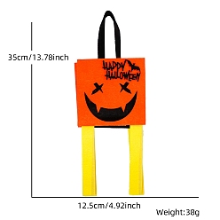 Золотистый Хэллоуин тема тыква фетр ткань конфеты сумки-тоут, золотые, 12.5x35 см