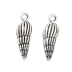 Античное Серебро Наберешь металлизации сплава шармов, гальваническое покрытие, не содержит никель-кадмия и свинца, морской улитки, античное серебро, 24x8x6 мм, отверстие : 1.8 мм