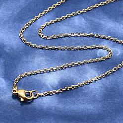 Золотой Ионное покрытие (IP) 304 кабельные ожерелья из нержавеющей стали, с карабин-лобстерами , золотые, 17.5 дюйм (44.4 см), 1.5 мм