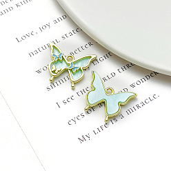 Аквамарин Подвески в виде бабочки из золотого сплава и смолы, для ювелирных украшений своими руками, аквамарин, 17x21 мм