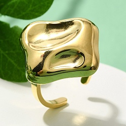 Настоящее золото 18K 304 открытая манжета из нержавеющей стали для женщин, ромб, реальный 18 k позолоченный, ромб: 25x23 мм, регулируемый