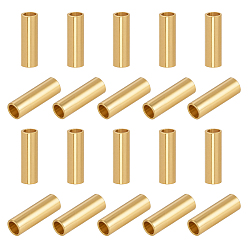 Настоящее золото 18K 20шт. 925 бусины-разделители из стерлингового серебра, колонка, реальный 18 k позолоченный, 6x2 мм, отверстие : 1.5 мм