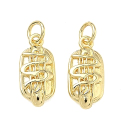 Настоящее золото 18K Латунные подвески, овальные амулеты, долговечный, стойки покрытие, без свинца и без кадмия, реальный 18 k позолоченный, 16x8x4 мм, Перейти кольцо: 5x1 мм, 3.4 мм внутренним диаметром