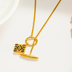 Золотой Полый ромб 304 лариат из нержавеющей стали с подвеской для женщин, золотые, 15.75 дюйм (40 см)