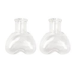 Прозрачный Прозрачные контейнеры для стеклянных шариков, сердце, прозрачные, 2.1x1.3x2.45 см, Внутренний диаметр: 0.46 cm