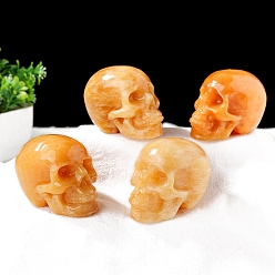 Кальцит Украшения для демонстрации черепов из натурального кальцита, украшение домашнего офиса, 76 мм