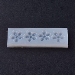 Blanco Moldes de silicona de grado alimenticio, moldes de resina, para resina uv, fabricación de joyas de resina epoxi, flor, blanco, 27x87x9 mm, interior: 18 mm