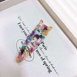 Разноцветный Заколки для волос из кожи аллигатора в форме кошки из ацетата целлюлозы (смола), аксессуары для волос для девочек женщин, красочный, 73 мм