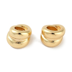 Настоящее золото 18K Латунные бусины, без кадмия, без никеля и без свинца, колонка, реальный 18 k позолоченный, 6x5 мм, отверстие : 3 мм