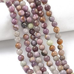 Лепидолит Натуральный лепидолит / пурпурный слюдяный камень бисер пряди, круглые, 6.5 мм, отверстие : 0.8 мм, около 59 шт / нитка, 14.76~14.84'' (37.5~37.7 см)