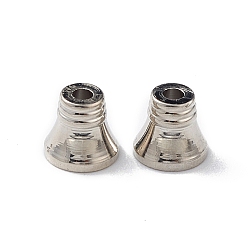 Platinum Rack Plating Brass Bead Cone, Apetalous, Long-Lasting Plated, Platinum, 6x5mm, Hole: 1.6mm, Inner Diameter: 4mm
