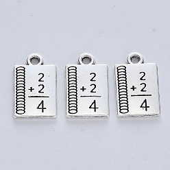 Античное Серебро Подвески из сплава в тибетском стиле ко дню учителя, без кадмия и без свинца, ноутбук, античное серебро, 17x10.5x1.5 мм, отверстие : 1.8 мм, Около 416 шт / 500 г