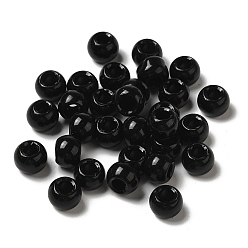 Black Glass Imitation Black Agate(Dyed & Heated) Beads, Rondelle, Black, 8x5.2mm, Hole: 3.5mm