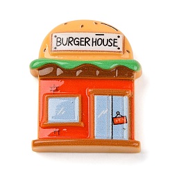 Красный Бургер шоп непрозрачная смола магазин декоден кабошоны, красные, 29x24x7 мм