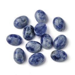 Punto Piedra Azul Cabujones de jaspe de punto azul natural, oval, 8~8.5x6~6.5x2.5~3.5 mm