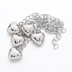 Platinum Platinum, about 75mm long, Brass Side Twist Chain Extenders: about 3.4mm wide, 1.4mm thick