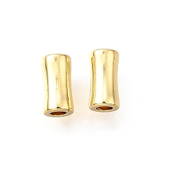 Настоящее золото 18K Латунные бусины, колонка, без свинца и без кадмия, прочное покрытие, реальный 18 k позолоченный, 6x3 мм, отверстие : 1.5 мм