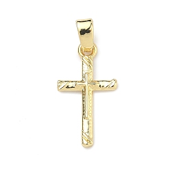 Настоящее золото 16K Латунные подвески, крест прелести, реальный 16 k позолоченный, 18.5x10x1.5 мм, отверстие : 4.5x3.5 мм