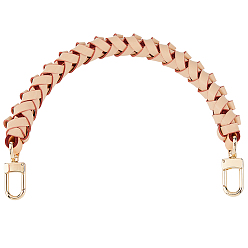 Античный Белый Плетеные ручки для сумок из микрофибры и кожи, Сплав с застежками, аксессуары для замены сумок, золотые, старинный белый, 378x26x25 мм