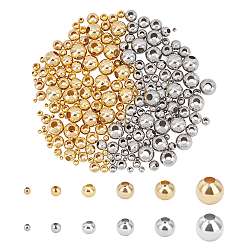 Mixed Color 240Pcs 12 Style 304 Stainless Steel Beads, Hollow Round, Mixed Color, 20pcs/style