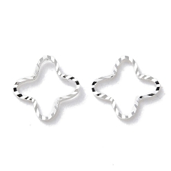 Посеребрённый Латунные соединительные колечки, без кадмия и без свинца, текстурированная звезда, 925 серебро покрытием, 10x10x1 мм, внутренний диаметр: 9x9 мм