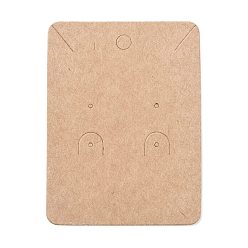 Цвет Древесины Пустые карточки для демонстрации украшений из крафт-бумаги, прямоугольные, деревесиные, 7.8x5.8x0.05 см, отверстие : 1.5 мм