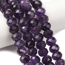 Amethyst Natürlichen Amethyst Perlen Stränge, facettiert, Rondell, 8x6 mm, Bohrung: 1 mm, ca. 62 Stk. / Strang, 14.57'' (37 cm)