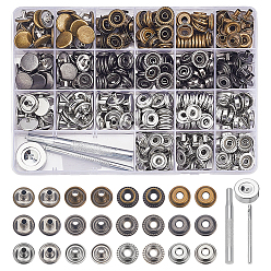 (52) Непрозрачная лаванда Съемные комплекты кнопок из цинкового сплава, Инструмент для изготовления вязаных шапок для вязаных шапок и токов, разноцветные, 15x0.5 мм