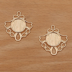 Light Gold Сеттинги для кулона(кабошонов), сплав, цветок, золотой свет, лоток : 12 мм, 29x25 мм