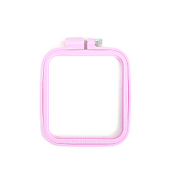 Бледно-Розовый Пяльцы для вышивки крестом из абс-пластика, вышитая рамка дисплея, аксессуары для швейных инструментов, розовый жемчуг, 75x70 мм