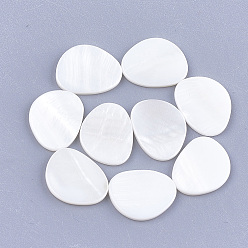 Coquillage De Mer Cabochons de coquillages d'eau douce, ovale, couleur de coquillage, 15x12x1.5mm