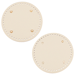 Персиковый Слойка Плоское круглое дно сумки из искусственной кожи, для вязания сумки, женские сумки ручной работы поделки аксессуары, розовые, 181x9.5 мм, отверстие : 4.5 мм