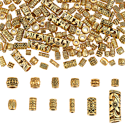 Античное Золото 120 шт 12 стили бусины из сплава в тибетском стиле, разнообразные, античное золото , 4.5~23x4.5~8 мм, отверстие : 1.5~5 мм, 10 шт / стиль
