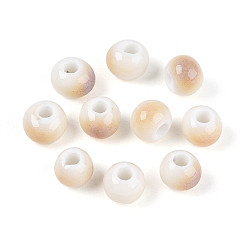 Белый Навахо Фарфоровые бусины ручной работы, круглые, навахо белый, 6~7x5~6 мм, отверстие : 2 мм