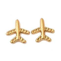 Золотой 304 нержавеющей стали кабошонов, ионное покрытие (ip), самолет, золотые, 12x11.5x2 мм