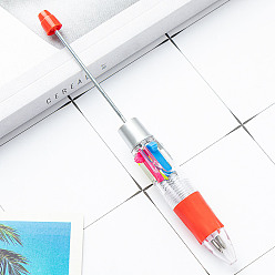 Оранжево-Красный Пластиковая шариковая ручка, бисерная ручка, для индивидуальной ручки с ювелирными бусинами, оранжево-красный, 149x14 мм