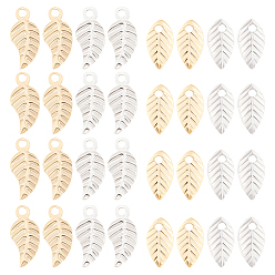 (52) Непрозрачная лаванда 120шт 4 стиль латунные подвески, долговечный, лист, разноцветные, 7~9x4x0.2~1 мм, отверстие : 1 мм, 30 шт / стиль