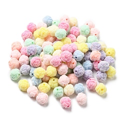 (52) Непрозрачная лаванда Flocky акриловыми шариками, цветок, разноцветные, 12x11.5x12.5 мм, отверстие : 1.8 мм