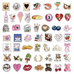 (52) Непрозрачная лаванда 50шт. наклейки из ПВХ Millennium Storm, самослипание, для чемодана, скейтборде, холодильник, шлем, оболочка мобильного телефона, разноцветные, 30~66x45~76x0.3 мм