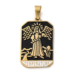 Angel & Fairy Ионное покрытие (ip) 304 подвески из нержавеющей стали с эмалью, реальный 18 k позолоченный, очарование таро, ангел и фея, 32x19.5x2 мм, отверстие : 7.5x4 мм