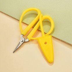 Желтый Ножницы из нержавеющей стали, ретро ножницы, с пластиковыми ручками, для шитья, рукоделие, вырезание из бумаги, желтые, 65x43 мм