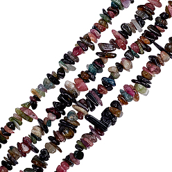 Tourmaline Natural Tourmaline Beads Strands, Chip, 5~8mm, Hole: 0.8mm, about 120pcs/strand, about 32~32.5 inch, 2strands