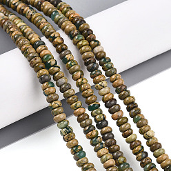 Gemstone Нити бусин из натурального камня вердит, рондель, 4~4.5x2~2.5 мм, отверстие : 0.7 мм, около 151~152 шт / нитка, 15.16~15.35'' (38.5~39 см)